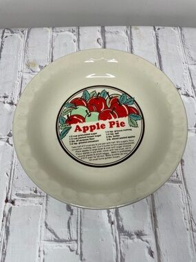 Sunnycraft Sunstone Apple Pie Recipe Serving Pie Dish Vintage